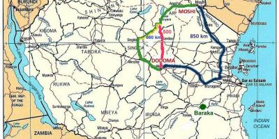 تانزانیا شبکه جاده نقشه