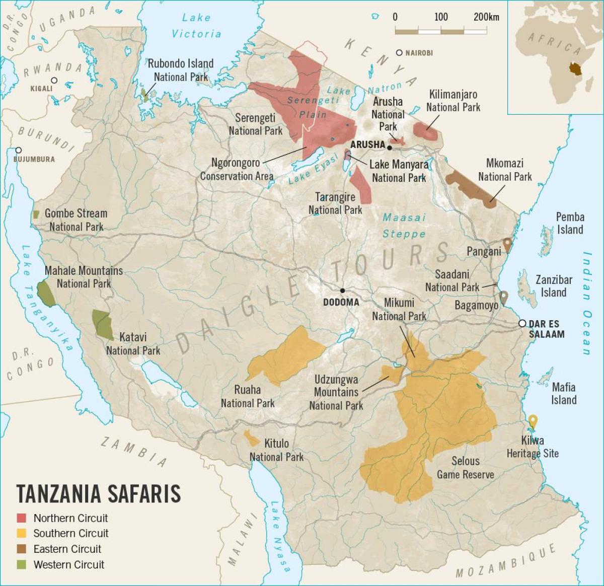 نقشه تانزانیا صفری 