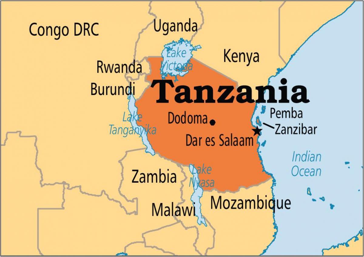 نقشه از دارالسلام تانزانیا