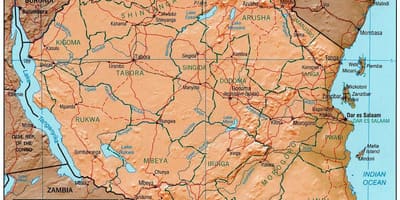 نقشه تانزانیا نشان دادن سایت های تاریخی