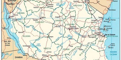 جدید نقشه تانزانیا