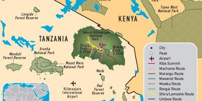 نقشه کلیمانجارو تانزانیا